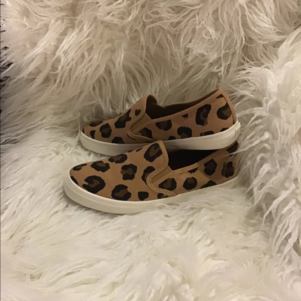 Leopard slip on sneakers